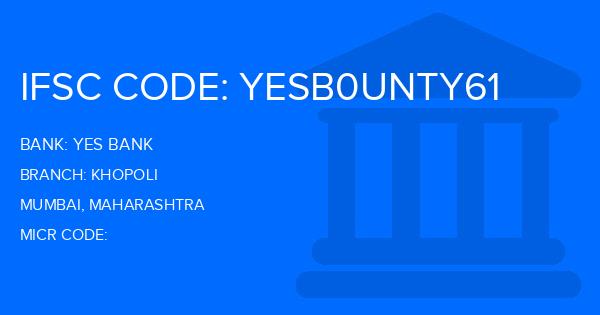 Yes Bank (YBL) Khopoli Branch IFSC Code