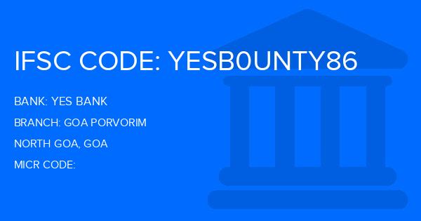 Yes Bank (YBL) Goa Porvorim Branch IFSC Code