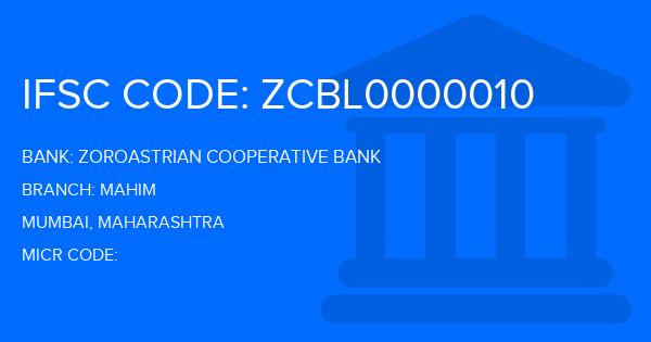 Zoroastrian Cooperative Bank Mahim Branch IFSC Code