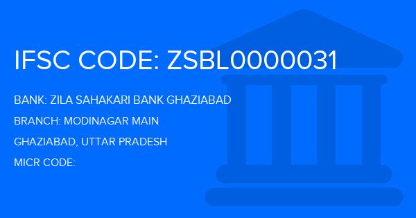 Zila Sahakari Bank Ghaziabad Modinagar Main Branch IFSC Code