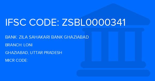 Zila Sahakari Bank Ghaziabad Loni Branch IFSC Code